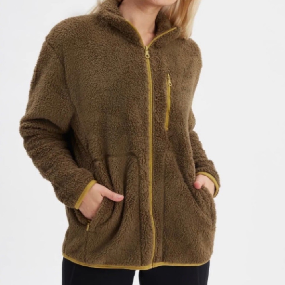 DARK OLIVE Recycled Full-Zip Fleece